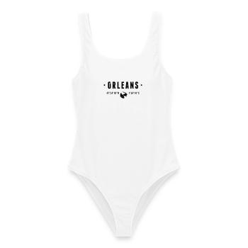 Orleans France Coordonnées Gps Globe - Maillot de bain femme - blanc - Devant - AI Model Female 172 dark (172cm)