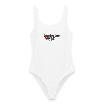 Protect Your Peace: Rose Floral - Women's Swimsuit - white - Front - AI Model Female 172 dark (172cm)