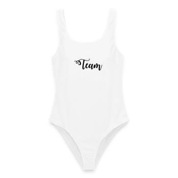 Team - Frauen Badeanzug - Weiß - Vorne - AI Model Female 172 dark (172cm)