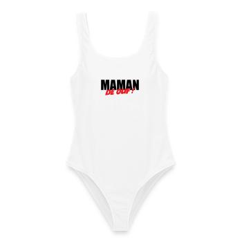 Maman de ouf ! - Maillot de bain femme - blanc - Devant - AI Model Female 172 dark (172cm)