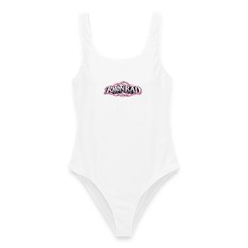 Rhönrai Sportlogo: Leidenschaft & Kraft - Frauen Badeanzug - Weiß - Vorne - AI Model Female 172 dark (172cm)