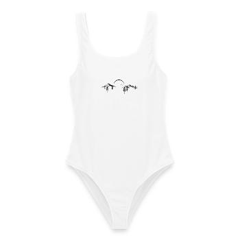 Mountain Peak Adventure Minimaliste Silhouette Art - Maillot de bain femme - blanc - Devant - AI Model Female 172 dark (172cm)