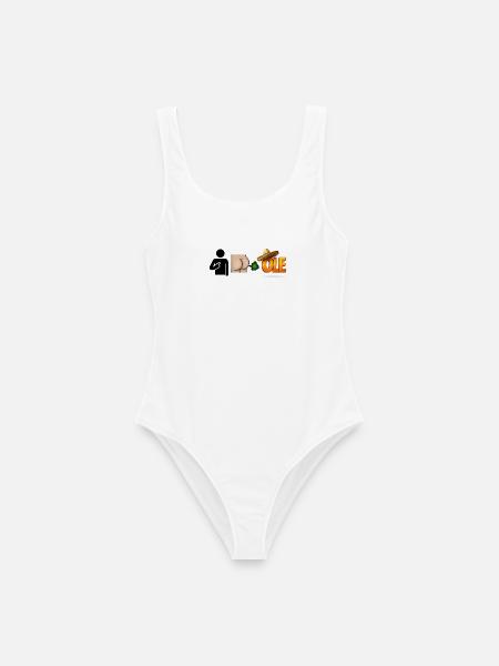 Rebus-T-Shirt für die entspannten - Frauen Badeanzug - Weiß