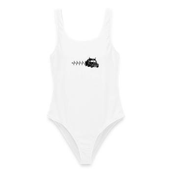 Fréquence cardiaque des camions - Maillot de bain femme - blanc - Devant - AI Model Female 172 dark (172cm)