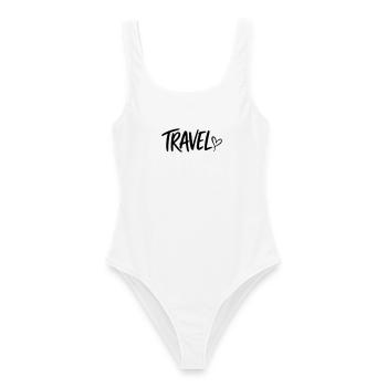 travel - Frauen Badeanzug - Weiß - Vorne - AI Model Female 172 dark (172cm)