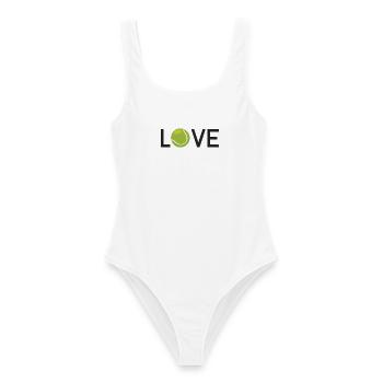 Amateur de tennis - Maillot de bain femme - blanc - Devant - AI Model Female 172 dark (172cm)
