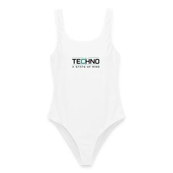 Techno - A State of Mind - Women's Swimsuit - white - Front - AI Model Female 172 dark (172cm)