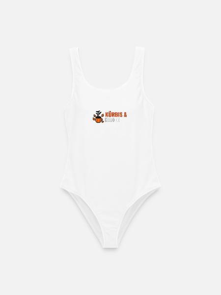 Kürbis & Kaffee – Halloween Shirt für Kaffeefans - Frauen Badeanzug - Weiß