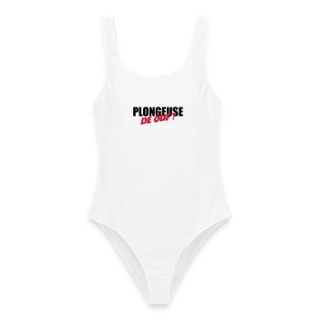 Plongeuse de ouf ! - Maillot de bain femme - blanc - Devant - AI Model Female 172 dark (172cm)
