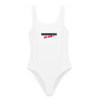 Randonneuse de ouf ! - Maillot de bain femme - blanc - Devant - AI Model Female 172 dark (172cm)