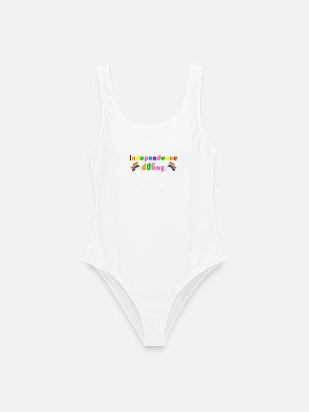 Unabhängigkeit Schwuler Regenbogen - Frauen Badeanzug - Weiß