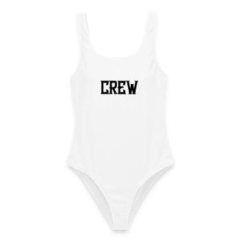 crew_schrift - Women's Swimsuit - white - Front - AI Model Female 172 dark (172cm)