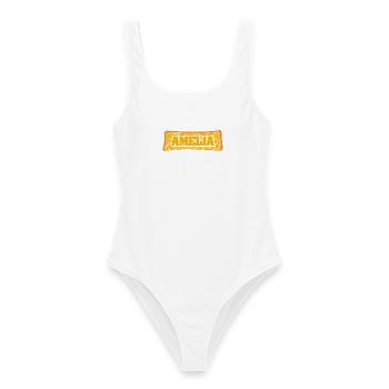 Heirat Amelia - Frauen Badeanzug - Weiß - Vorne - AI Model Female 172 dark (172cm)