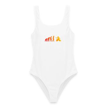 Dojo-Training Geschenkidee für die Kampfsportlerin - Frauen Badeanzug - Weiß - Vorne - AI Model Female 172 dark (172cm)