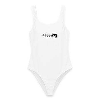 Manette de jeu Heartbeat - Maillot de bain femme - blanc - Devant - AI Model Female 172 dark (172cm)
