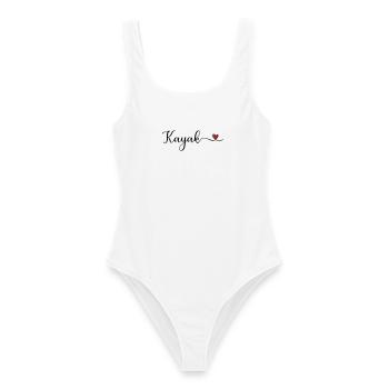 Kayak Heart - Frauen Badeanzug - Weiß - Vorne - AI Model Female 172 dark (172cm)