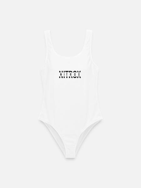 Nitrox Split Text Logo für SCUBA Taucher - Frauen Badeanzug - Weiß