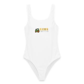 Kleiner Traktorheld – Kinder T‑Shirt Geschenkidee - Frauen Badeanzug - Weiß - Vorne - AI Model Female 172 dark (172cm)