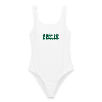 Berlin Psychedelic Green Black - Frauen Badeanzug - Weiß - Vorne - AI Model Female 172 dark (172cm)