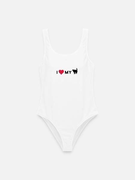 i love my cat - Women's Swimsuit - white
