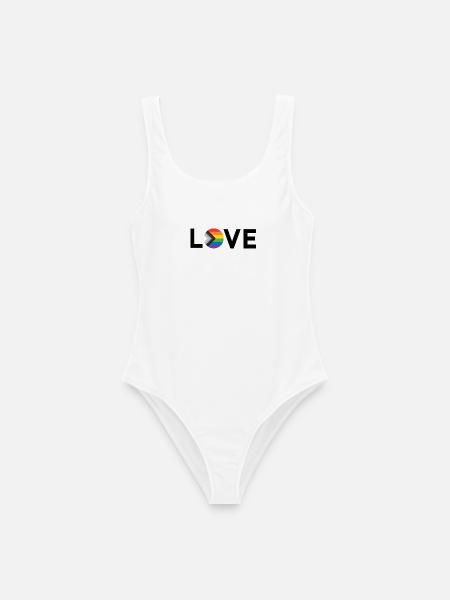 LGBT Pride Month - Liebe ist Liebe - LGBTQIA+ Flagge - Frauen Badeanzug - Weiß