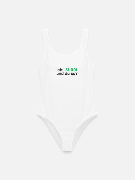 ich: SUDO und du so? Linux Programmierer - dunkel - Frauen Badeanzug - Weiß