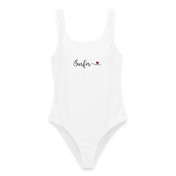 Surfer Heart - Frauen Badeanzug - Weiß - Vorne - AI Model Female 172 dark (172cm)