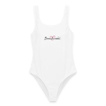 Fille de mariage Coeur Enterrement de vie de jeune fille - Maillot de bain femme - blanc - Devant - AI Model Female 172 dark (172cm)