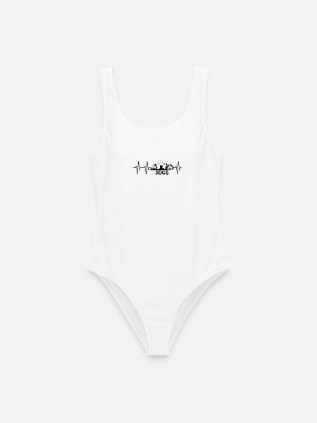 relax dogs herzschlag Hund Hunde Symbol Tierliebe - Frauen Badeanzug - Weiß
