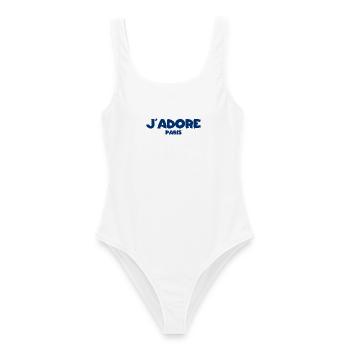 J’Adore Paris - J’aime Paris - France - Frankreich - Maillot de bain femme - blanc - Devant - AI Model Female 172 dark (172cm)