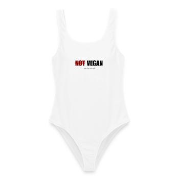 Pas végane pour les animaux - Maillot de bain femme - blanc - Devant - AI Model Female 172 dark (172cm)