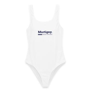 Martigny Koordinaten - Frauen Badeanzug - Weiß - Vorne - AI Model Female 172 dark (172cm)