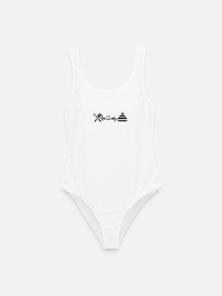 Cardio Herzfrequenz Küche - Frauen Badeanzug - Weiß