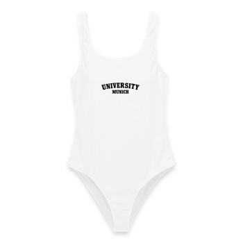 Université de Munich - Maillot de bain femme - blanc - Devant - AI Model Female 172 dark (172cm)