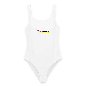Deutschland Flagge Linie - Frauen Badeanzug - Weiß - Vorne - AI Model Female 172 dark (172cm)