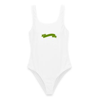 banderole_symbol- - Frauen Badeanzug - Weiß - Vorne - AI Model Female 172 dark (172cm)