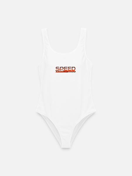 SPEED - Full Throttle Racing & Sport Design - Frauen Badeanzug - Weiß