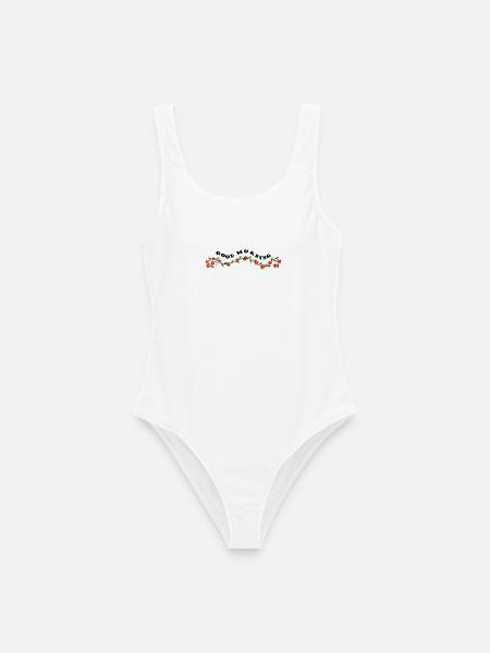 Good morning - Guten Morgen Gruß - Frauen Badeanzug - Weiß