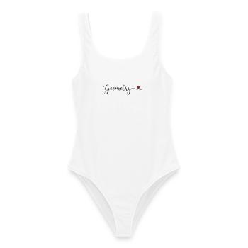 Geometry Heart - Frauen Badeanzug - Weiß - Vorne - AI Model Female 172 dark (172cm)