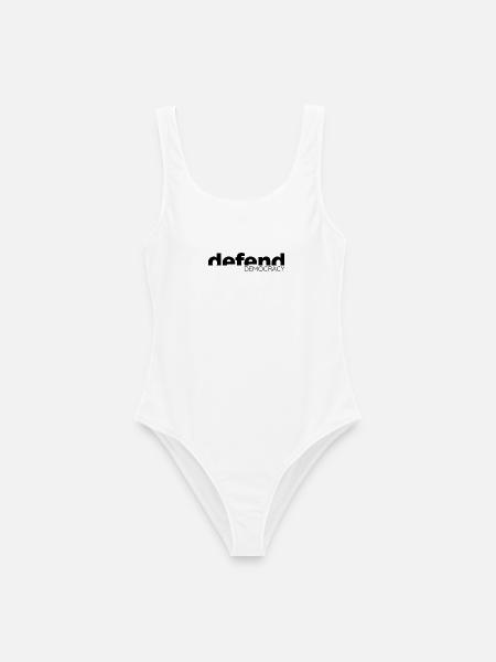 Defend Democracy - Statement Design - Frauen Badeanzug - Weiß