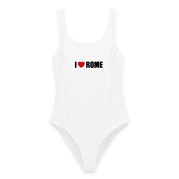 I love Rome - Frauen Badeanzug - Weiß - Vorne - AI Model Female 172 dark (172cm)