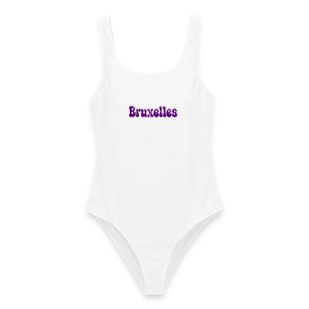 Brüsseler Purple Bubble Tippfehler - Frauen Badeanzug - Weiß - Vorne - AI Model Female 172 dark (172cm)
