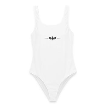 Tannenzapfen Linie Zapfen - Frauen Badeanzug - Weiß - Vorne - AI Model Female 172 dark (172cm)