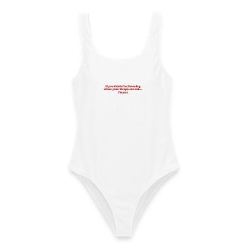 If You Think I’m Listening - Frauen Badeanzug - Weiß - Vorne - AI Model Female 172 dark (172cm)