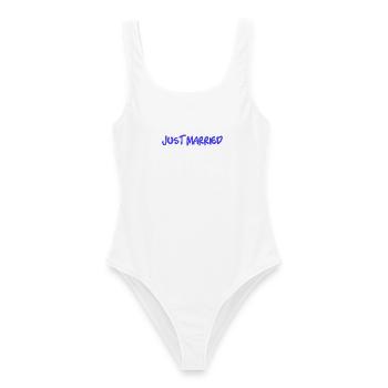 COUPLE. JUST MARRIED. EVJF. SAINT VALENTIN. MARIES - Maillot de bain femme - blanc - Devant - AI Model Female 172 dark (172cm)