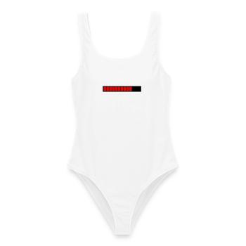 Barre de chargement rectangle Noir Rouge (75%) - Maillot de bain femme - blanc - Devant - AI Model Female 172 dark (172cm)