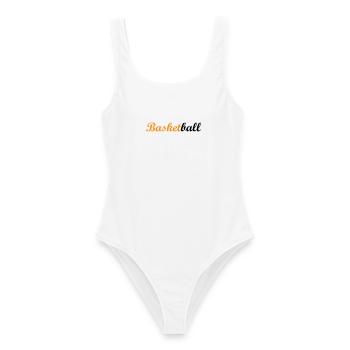 Basketball / Basketball / Basktet-Ball / Sport - Frauen Badeanzug - Weiß - Vorne - AI Model Female 172 dark (172cm)