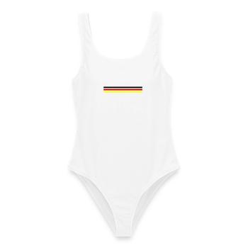 Deutschland Fahne - Frauen Badeanzug - Weiß - Vorne - AI Model Female 172 dark (172cm)