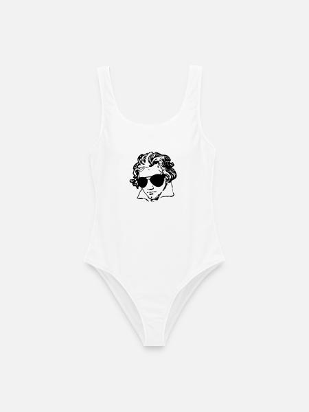Beethoven mit Sonnenbrille - Frauen Badeanzug - Weiß