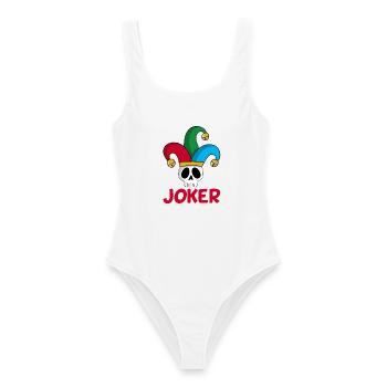 Joker und Schädel - Frauen Badeanzug - Weiß - Vorne - AI Model Female 172 dark (172cm)